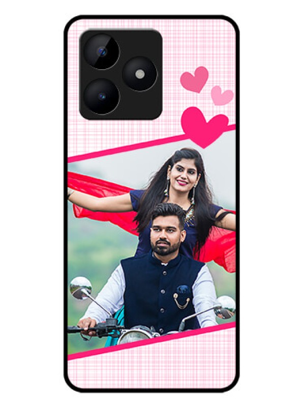 Custom narzo N53 Custom Metal Phone Case - Love Shape Heart Design