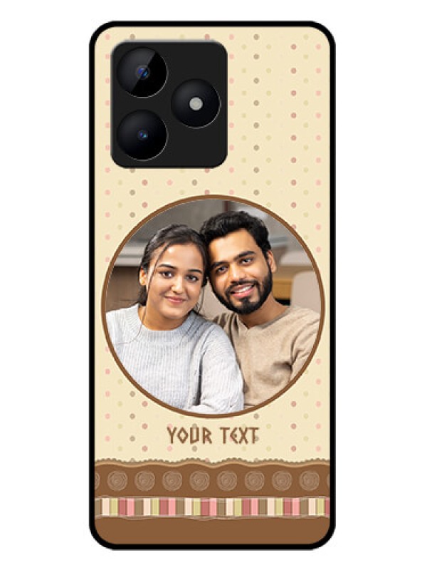 Custom narzo N53 Custom Metal Phone Case - Brown Dotted Mobile Case Design