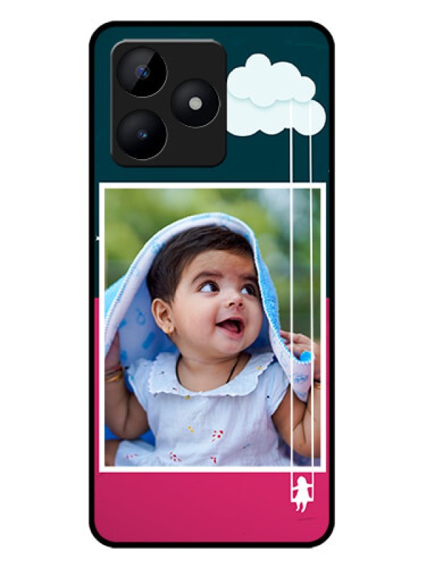 Custom narzo N53 Custom Metal Phone Case - Cute Girl With Cloud Design