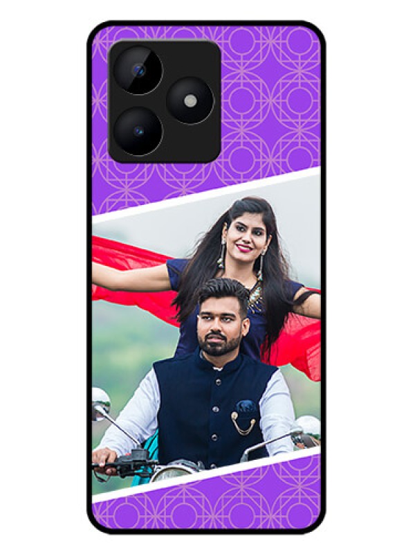 Custom narzo N53 Custom Metal Phone Case - Violet Color Pattern Design
