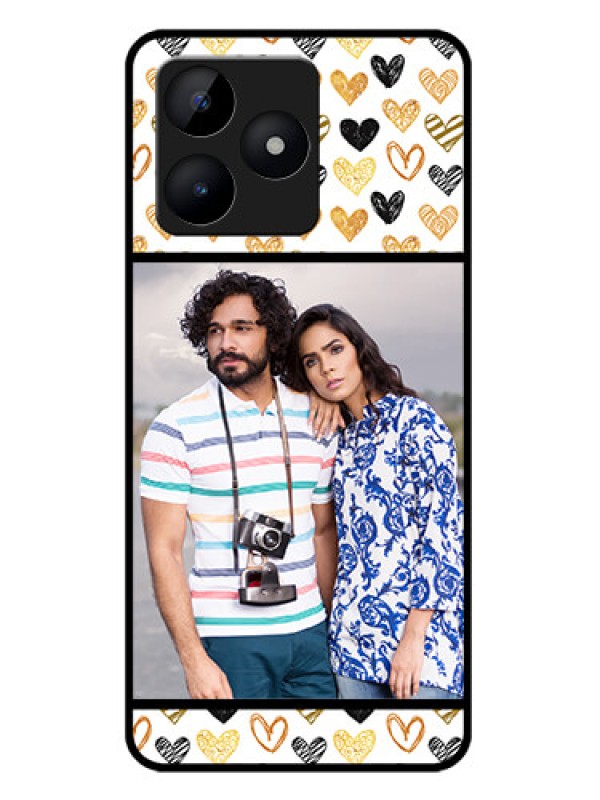 Custom narzo N53 Custom Metal Phone Case - Love Symbol Design