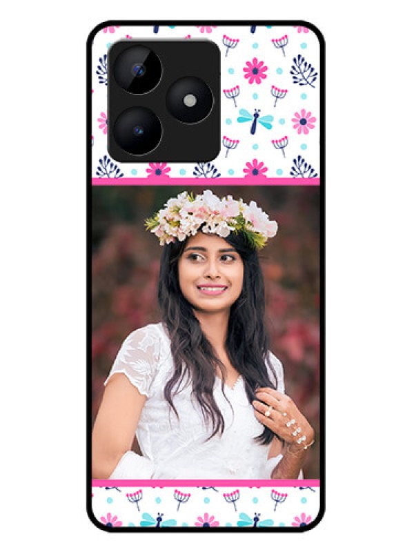 Custom narzo N53 Custom Metal Phone Case - Colorful Flower Design