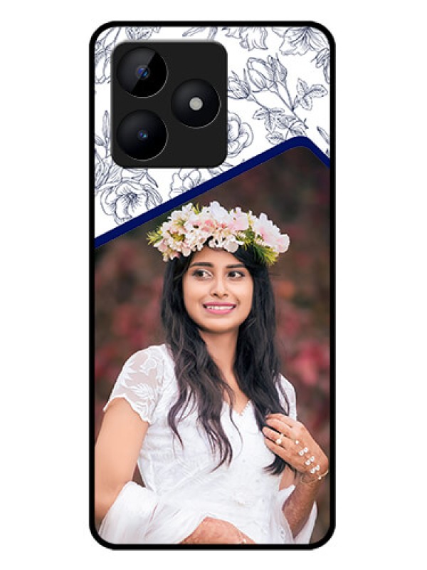 Custom narzo N53 Custom Metal Phone Case - Classy Floral Design