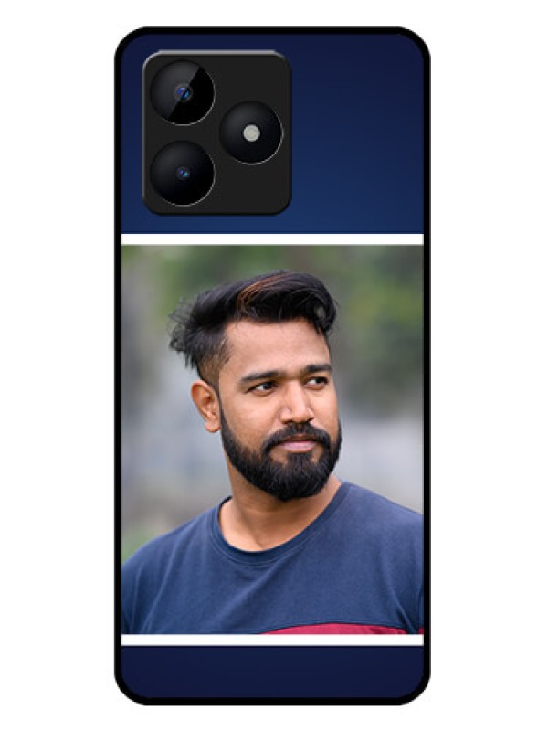 Custom narzo N53 Custom Metal Phone Case - Simple Royal Blue Design