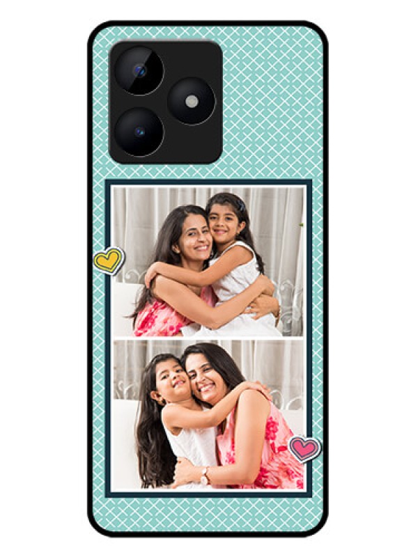 Custom narzo N53 Custom Metal Phone Case - 2 Image Holder With Pattern Design
