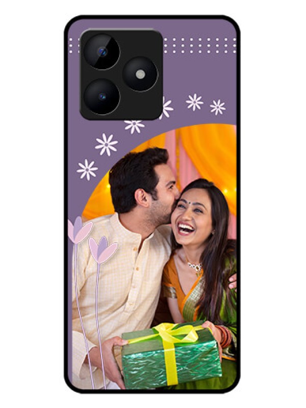 Custom narzo N53 Custom Metal Phone Case - Lavender Flowers Design