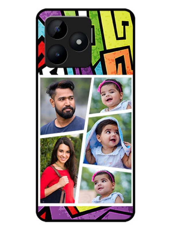 Custom narzo N53 Custom Metal Phone Case - Graffiti Pattern Design