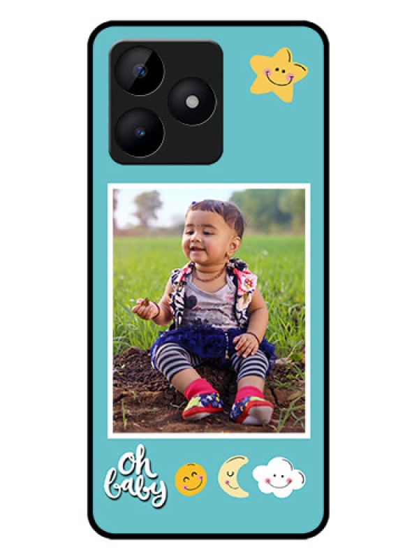 Custom narzo N53 Custom Metal Phone Case - Smiley Kids Stars Design