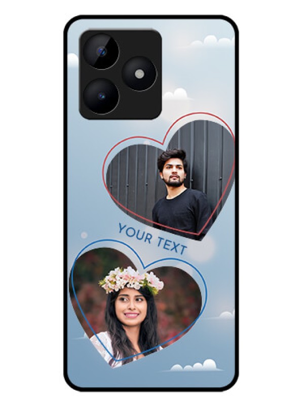 Custom narzo N53 Custom Metal Phone Case - Blue Color Couple Design