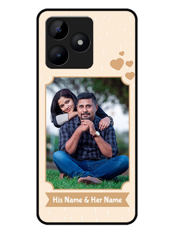 Custom narzo N53 Custom Metal Phone Case - With Confetti Love Design