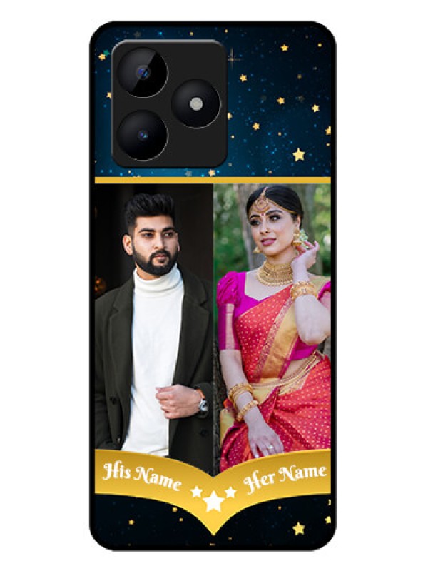Custom narzo N53 Custom Metal Phone Case - Galaxy Stars Backdrop Design
