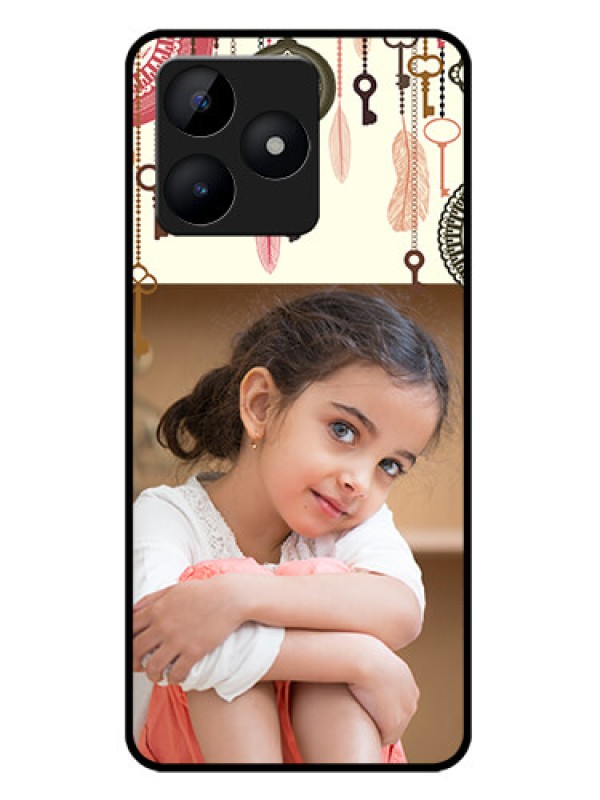 Custom narzo N53 Custom Metal Phone Case - Boho Style Design