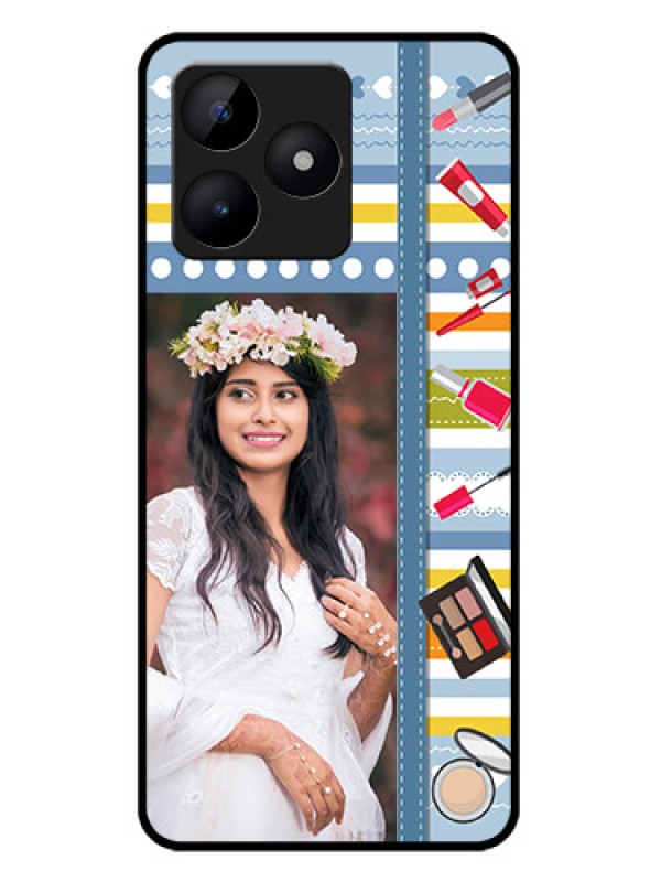 Custom narzo N53 Custom Metal Phone Case - Makeup Icons Design