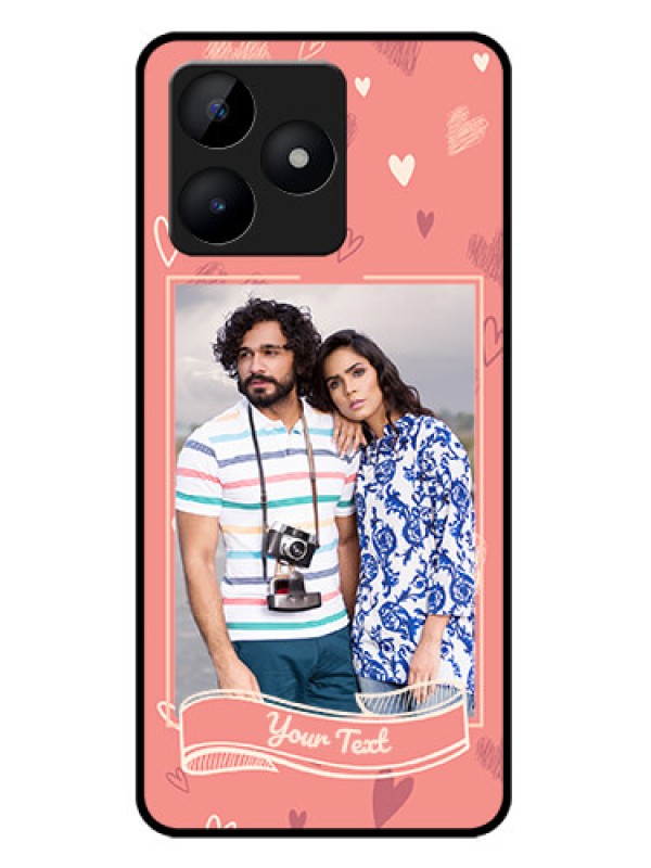Custom narzo N53 Custom Metal Phone Case - Love Doodle Art Design