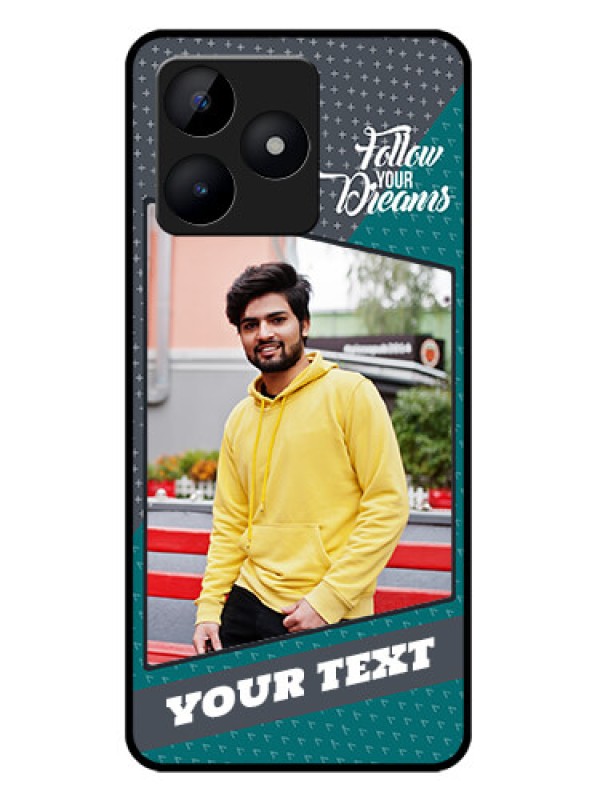 Custom narzo N53 Custom Metal Phone Case - Background Pattern Design With Quote