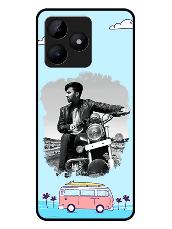Custom narzo N53 Custom Metal Phone Case - Travel and Adventure Design