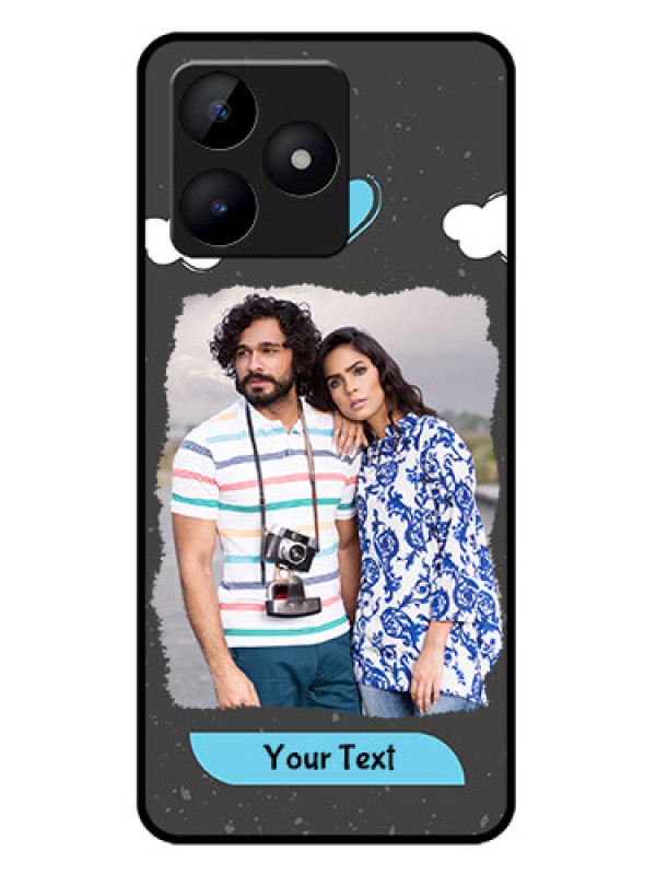 Custom narzo N53 Custom Metal Phone Case - Splashes With Love Doodles Design