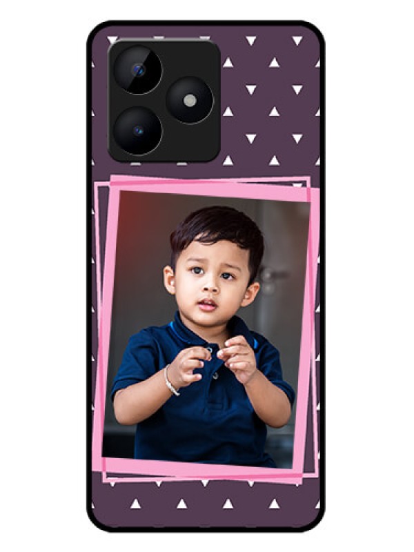 Custom narzo N53 Custom Metal Phone Case - Triangle Pattern Dotted Design