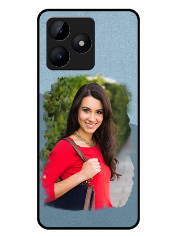 Custom narzo N53 Custom Metal Phone Case - Grunge Line Art Design