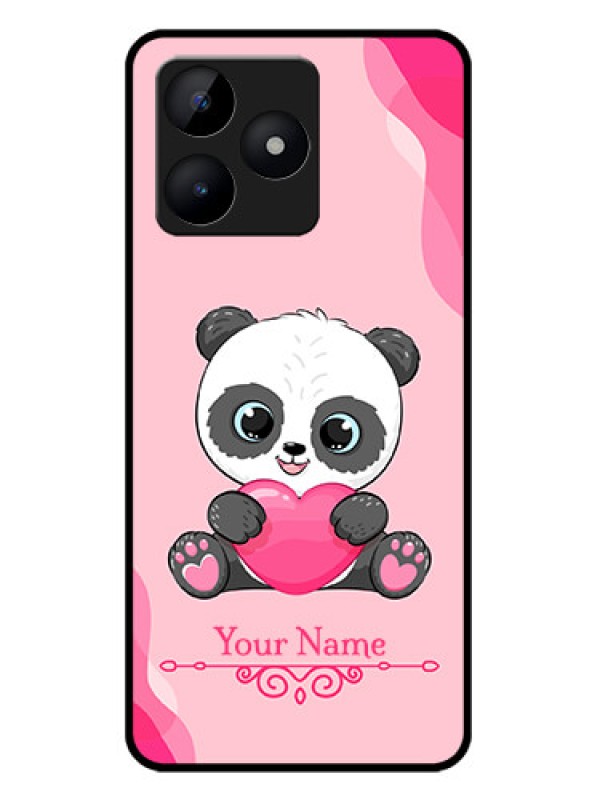 Custom narzo N53 Custom Metal Phone Case - Cute Panda Design