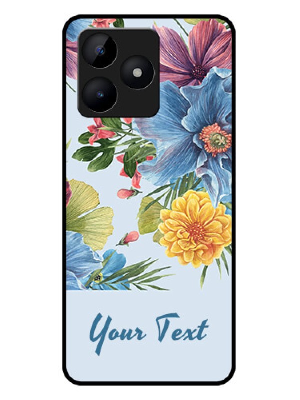 Custom narzo N53 Custom Metal Phone Case - Stunning Watercolored Flowers Painting Design