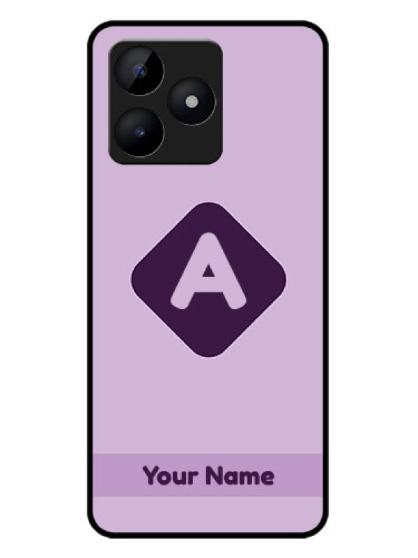 Custom narzo N53 Custom Metal Phone Case - Custom Letter In Curved Badge Design