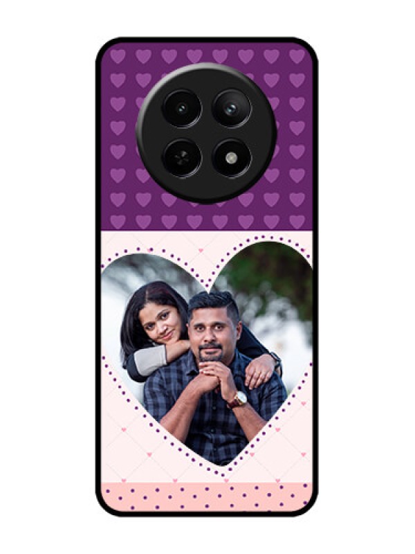 Custom narzo N65 5G Custom Metal Phone Case - Violet Love Dots Design