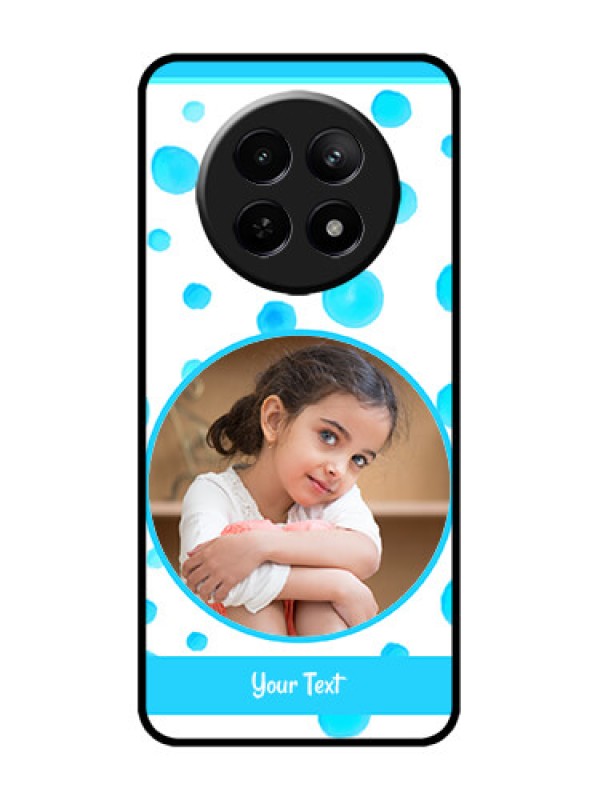 Custom narzo N65 5G Custom Metal Phone Case - Blue Bubbles Pattern Design