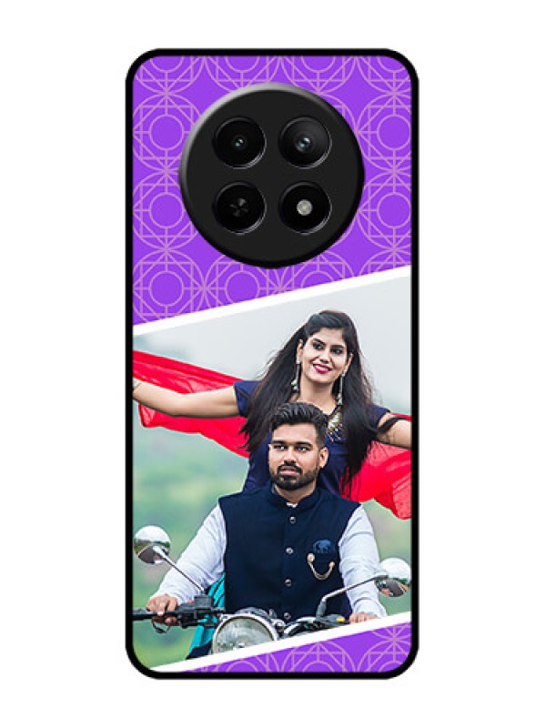 Custom narzo N65 5G Custom Metal Phone Case - Violet Color Pattern Design