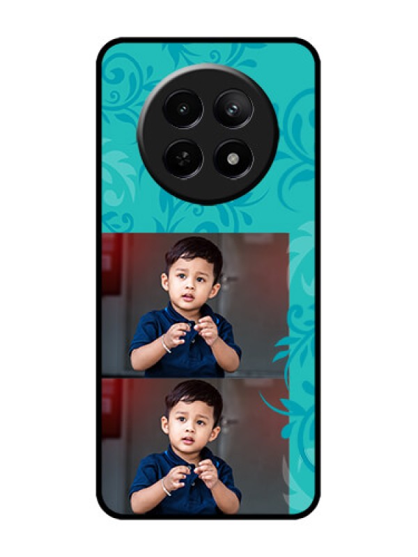 Custom narzo N65 5G Custom Metal Phone Case - With Photo And Green Floral Design