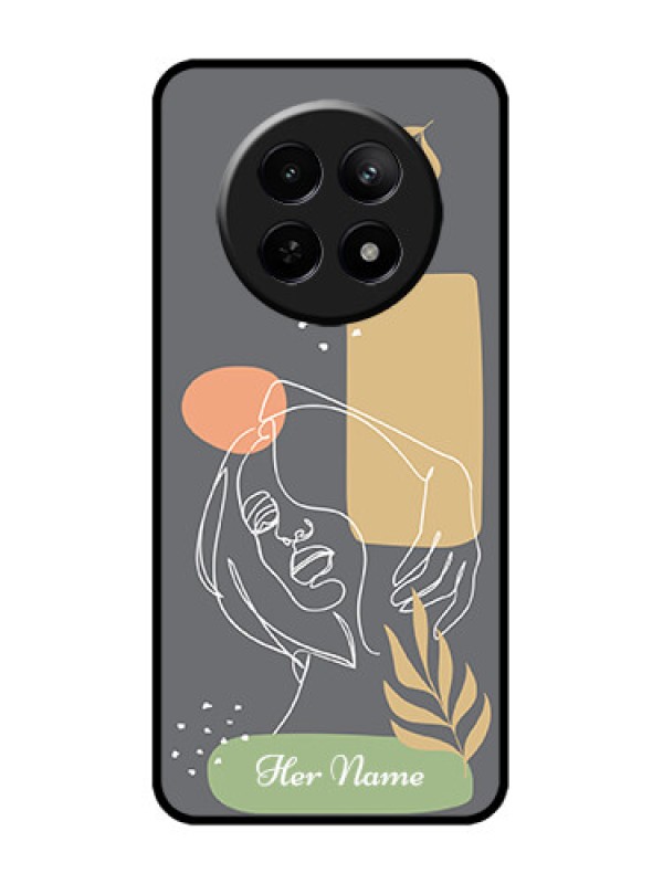 Custom narzo N65 5G Custom Metal Phone Case - Gazing Woman Line Art Design