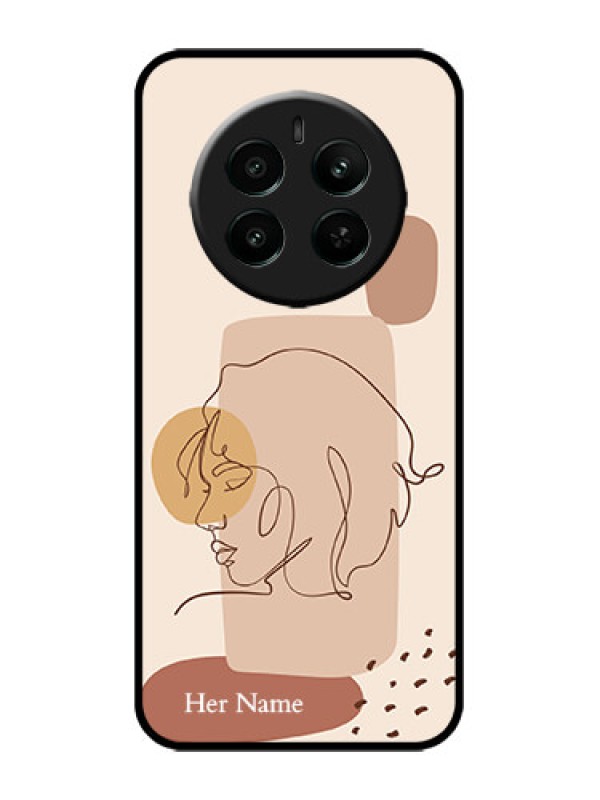 Custom Realme P1 5G Custom Metal Phone Case - Calm Woman Line Art Design