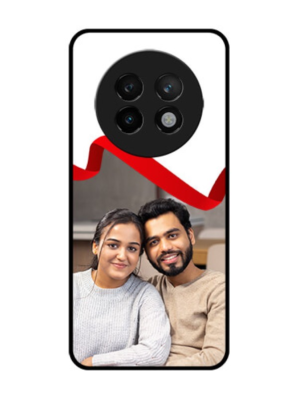 Custom Realme P1 Speed 5G Custom Metal Phone CaseRed Ribbon Frame Design
