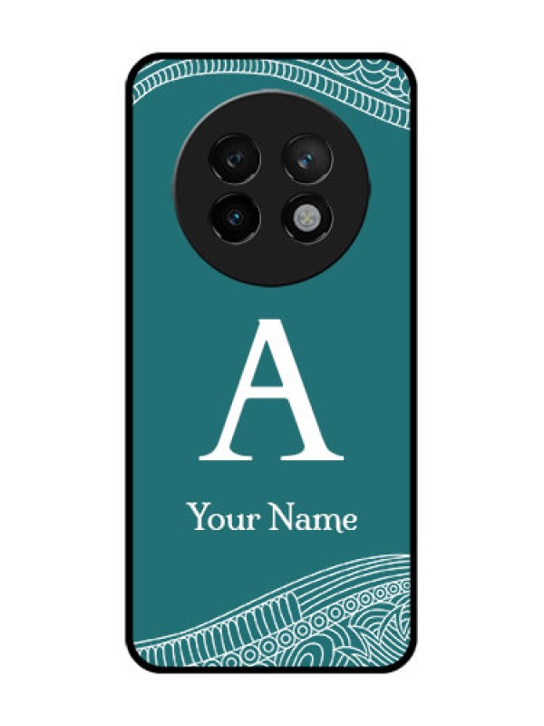 Custom Realme P1 Speed 5G Custom Metal Phone CaseLine Art Pattern With Custom Name Design