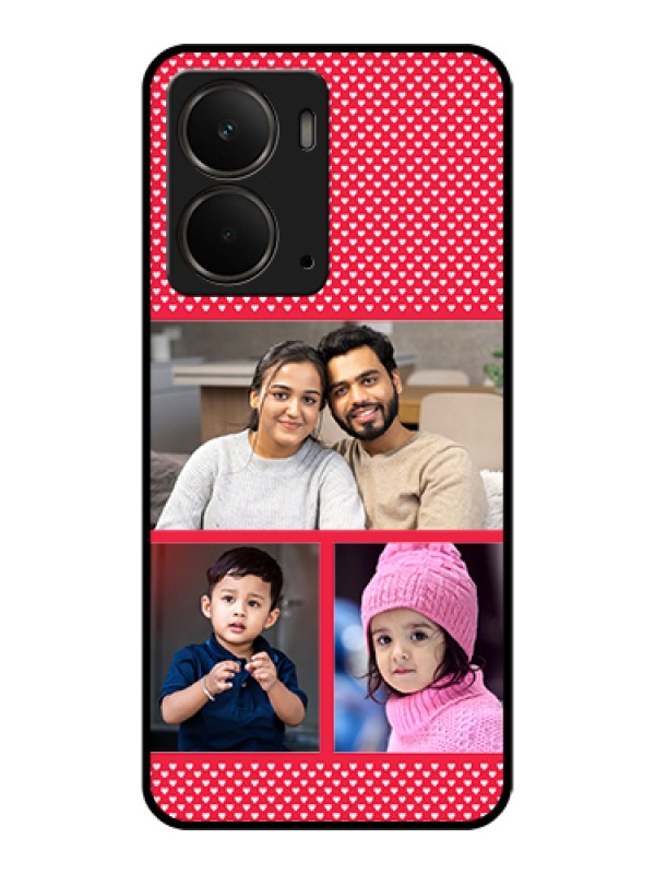 Custom Realme P3 5G Custom Metal Phone CaseCurved Line Art With Blue And White Design