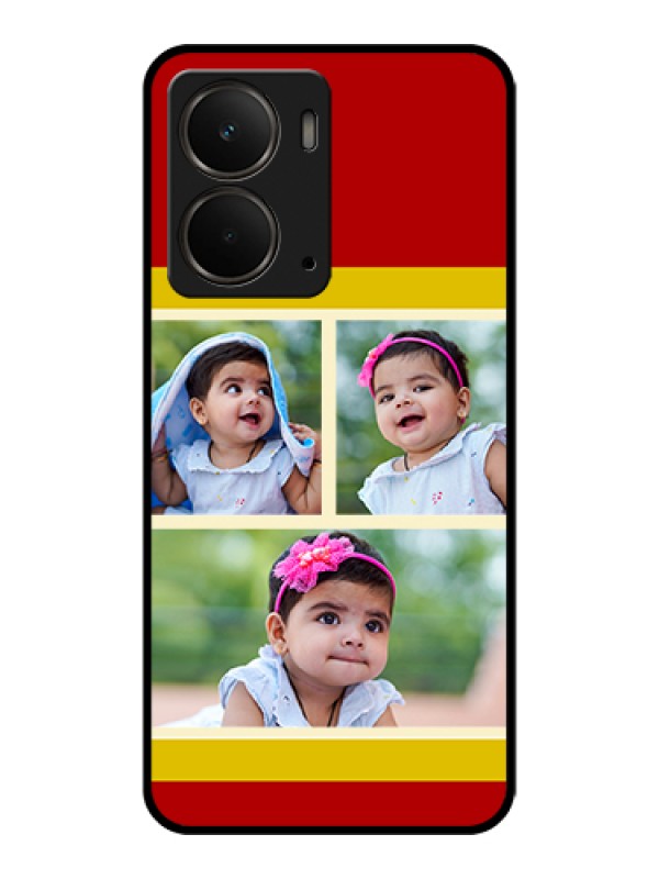 Custom Realme P3 5G Custom Metal Phone CaseLine Art Pattern With Custom Name Design