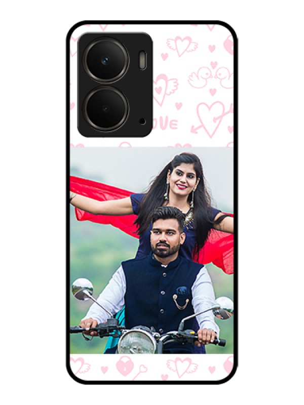 Custom Realme P3 5G Custom Metal Phone Case - Pink Flying Heart Design