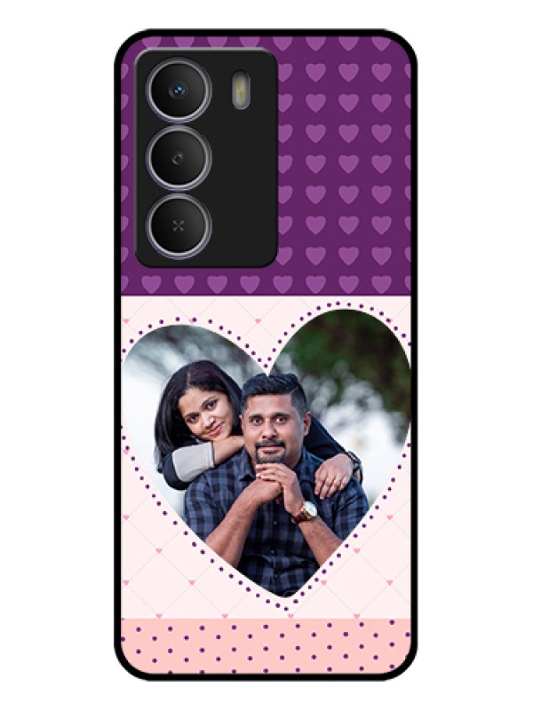 Custom Realme P3 Lite 5G Custom Metal Phone Case - Violet Love Dots Design