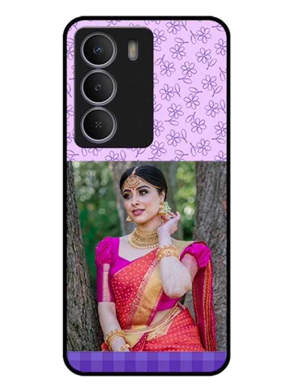 Custom Realme P3 Lite 5G Custom Metal Phone Case - Purple Floral Design