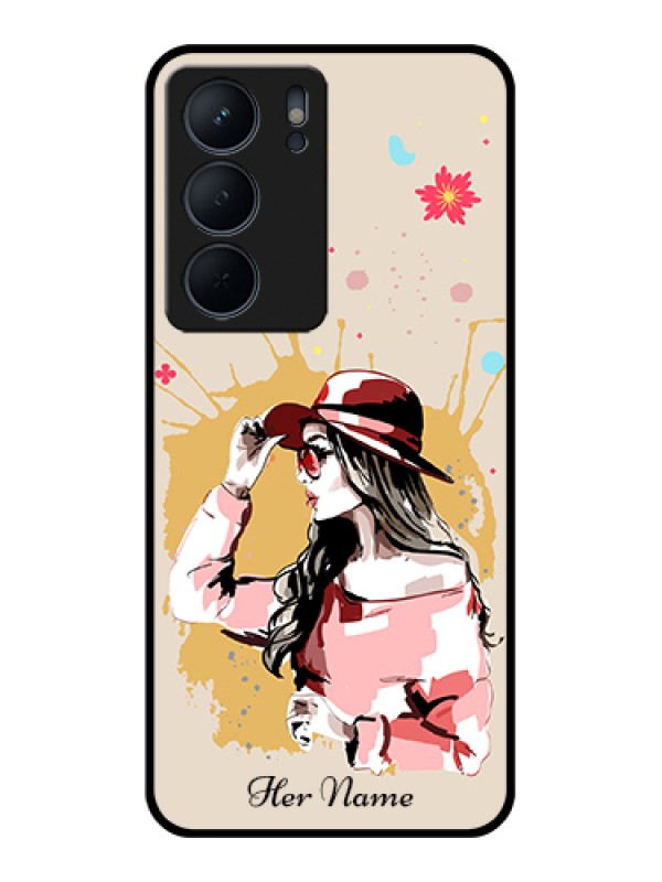 Custom Realme P3x 5G Custom Metal Phone Case - Women With Pink Hat Design