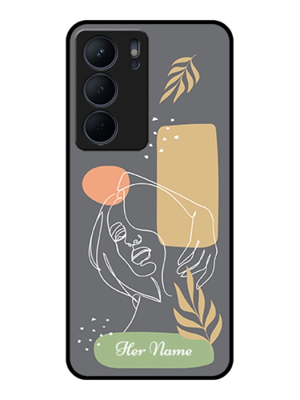 Custom Realme P3x 5G Custom Metal Phone Case - Gazing Woman Line Art Design