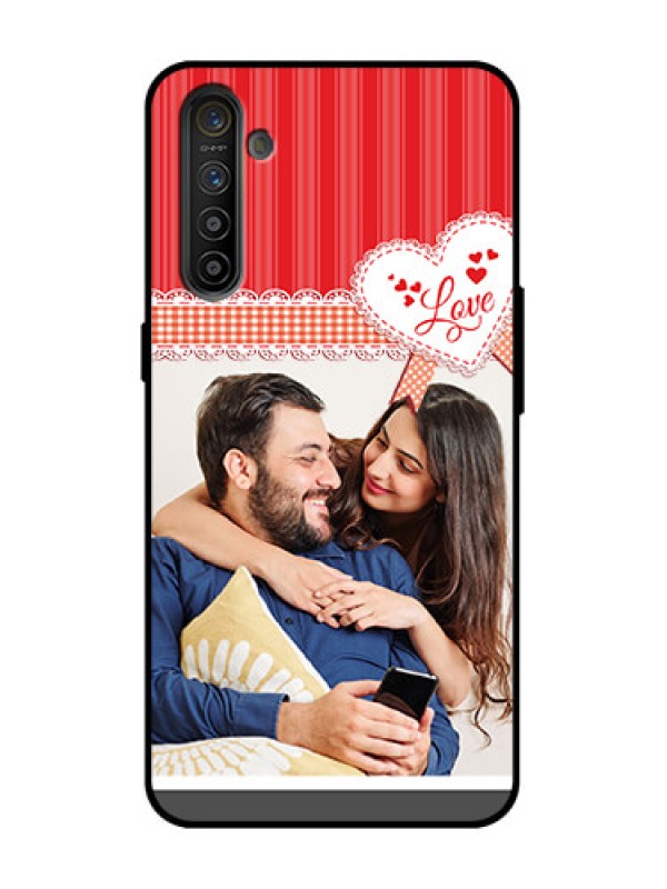 Custom Realme XT Custom Metal Phone Case - Red Love Pattern Design