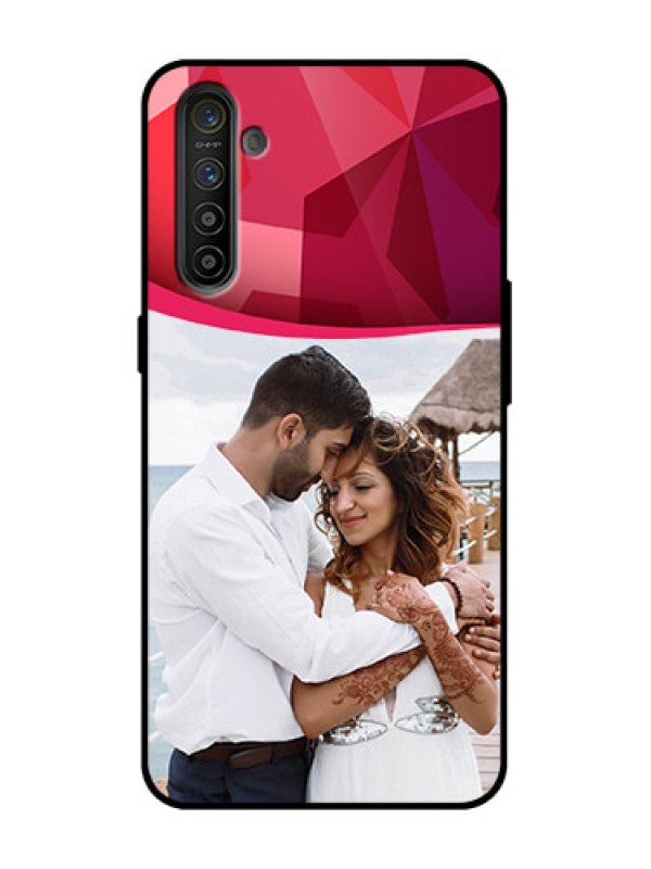 Custom Realme XT Custom Metal Phone Case - Red Abstract Design
