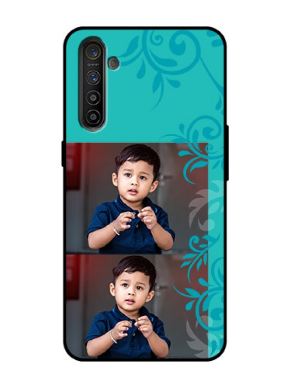 Custom Realme XT Custom Metal Phone Case - With Photo And Green Floral Design