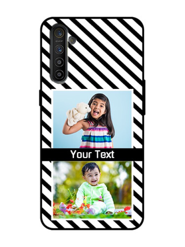 Custom Realme XT Custom Metal Phone Case - Black And White Stripes Design