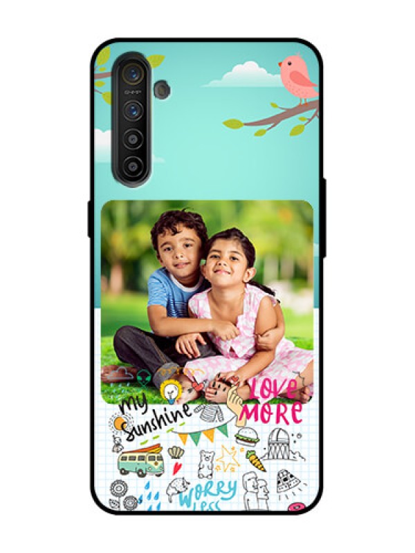 Custom Realme XT Custom Metal Phone Case - Doodle Love Design