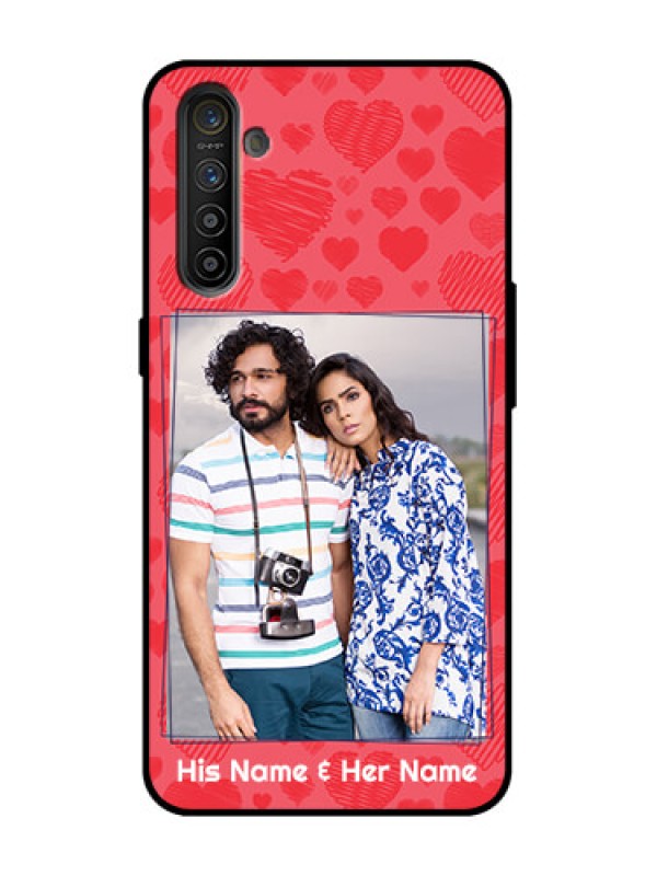 Custom Realme XT Custom Metal Phone Case - With Red Heart Symbols Design