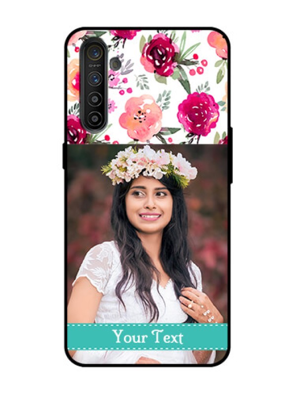 Custom Realme XT Custom Metal Phone Case - Water Colors Floral Design