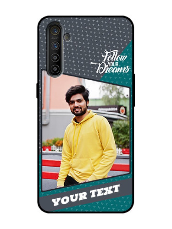 Custom Realme XT Custom Metal Phone Case - Background Pattern Design With Quote