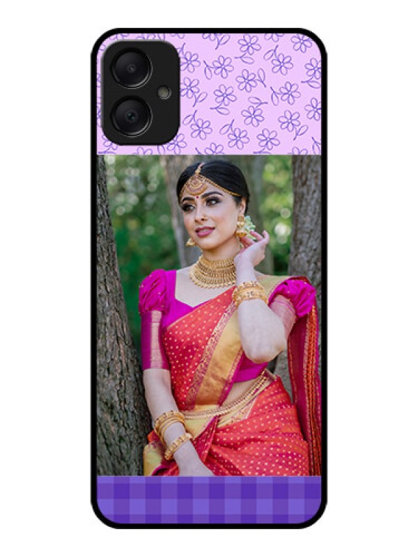 Custom Galaxy A05 Custom Metal Phone CasePurple Floral Design